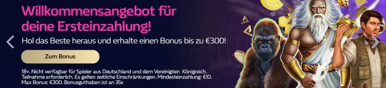 Willkommen im Online-Casino – Startbanner