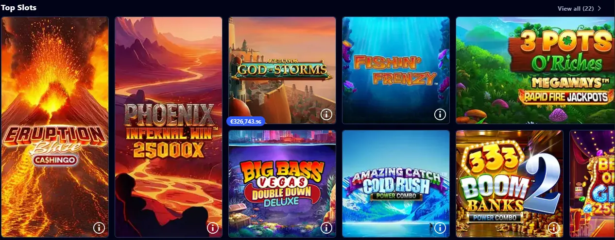 Übersicht der Casino-Spiele