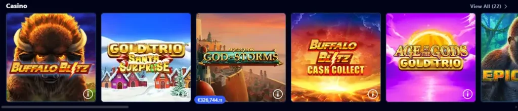 Auswahl an Casino-Titeln online